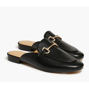 J. Crew Factory Black Loafers with Gold Accent NWOT